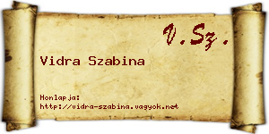 Vidra Szabina névjegykártya