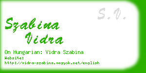 szabina vidra business card